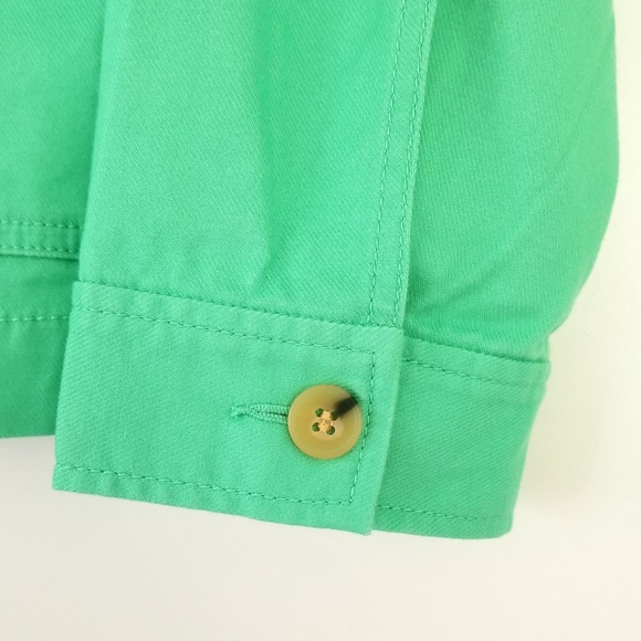 Talbots Spring Green Cotton Blend Twill Lightweight Chore Jacket XL NWT - Picture 2 of 6